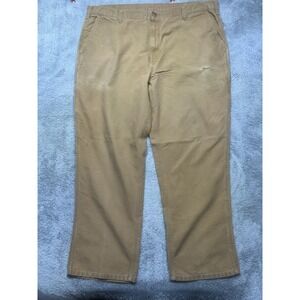Carhartt Pants Mens 46X32 (Actual 44x31) Brown Distressed‎ Duck Dungaree Fit 383